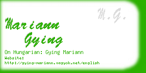 mariann gying business card